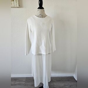 TOV Los Angeles White Layered Long Sleeve Dress – Size 40 US Medium Minimalist